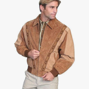 NWT Scully Men’s Boars Suede Rodeo Western Jacket Tan Brown Size XL
